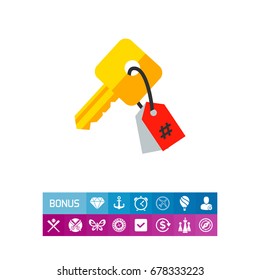 Key with Tag as Keywording Concept Icon