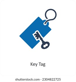 Key Tag and label icon concept