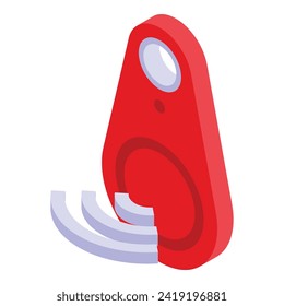 Key tag tracker icon isometric vector. Urban center. Mobile assistance