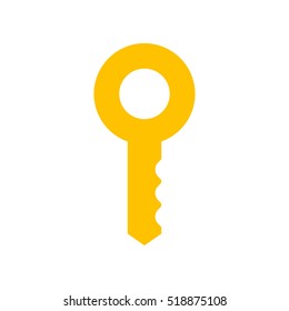 Key. Tags. Vector icon. Yellow