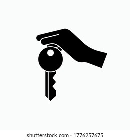 Key Take Icon. Entryway, Access Symbol - Vector.