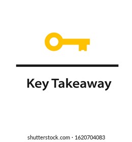 Key Takeaway Design. Clipart Image Isolated On White Background