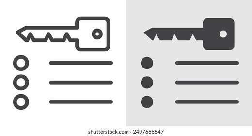 Key takeaway icon Black line art vector logo set