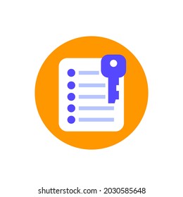 Key Takeaway Icon, Flat Vector