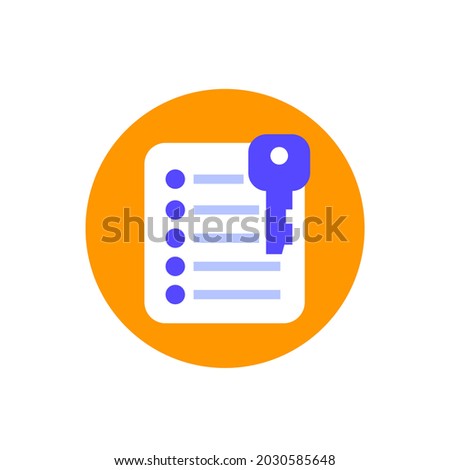 key takeaway icon, flat vector