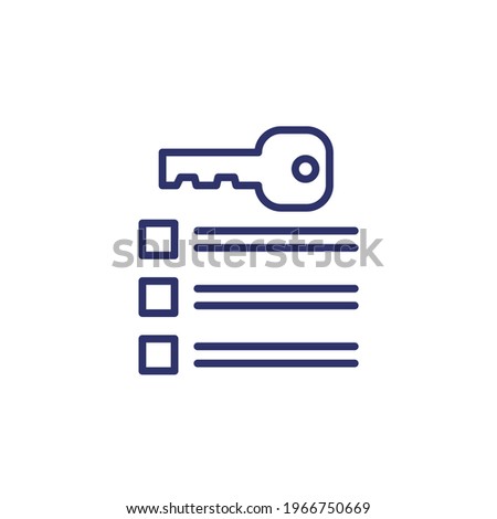 key takeaway icon on white, line vector