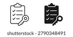 Key takeaway icon set, important insight and main conclusion symbol, outline and solid style. Vector illustration.