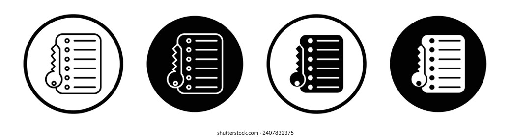 Key takeaway icon set. keyword document vector symbol in black filled and outlined style.