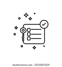 Key takeaway icon Simple thin line flat symbol