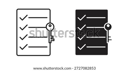 Key takeaway icons set. Simple line vector illustration
