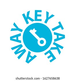 Key Takeaway Sign. Clipart Image Isolated On White Background