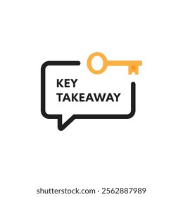 Key Takeaway speech bubble icon, Clipart image isolated on white background