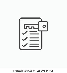 Ícone de delineador fino Key takeaway isolado