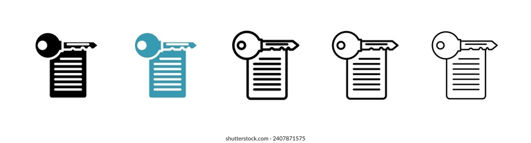 Key takeaway vector illustration set. Keyword document icon for UI designs.