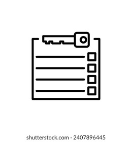 Key takeaway vector line icon illustration
