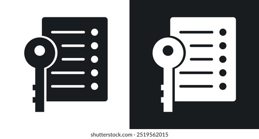 Key Take-awayLine Vektorsymbol in Solid und Umriss Stil gesetzt.