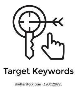 
Key and a target arrow conceptualizing target keywords 
