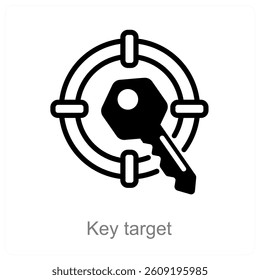 Key Target and goal icon concept