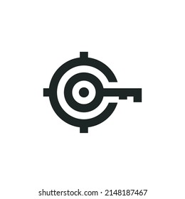 Key target icon isolated on white background