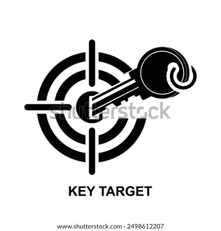 Key target icon isolated on background vector illustration.