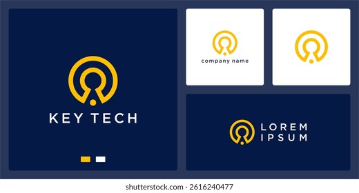 Key tech global logo design template