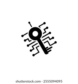 Key Tech icon for logo. Internet security icon. Cyber security icon vector