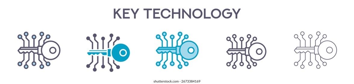 Paquete de iconos de Tecnología clave para Diseño gráfico - varios estilos