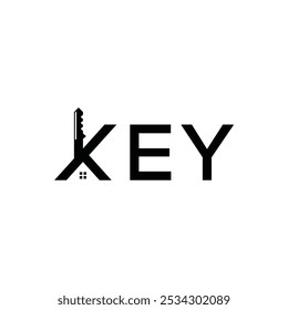 Key Text Logo, Typography Font Key Design Vector.