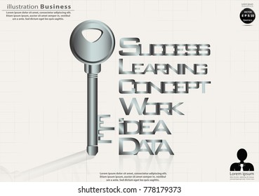 
Key -  Text Variety   - modern Idea and Concept Vector illustration Business Infographic template.