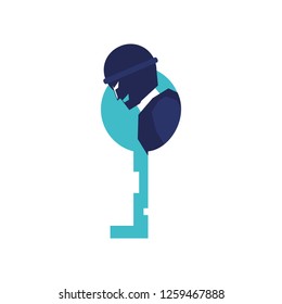 key with thief man avatar character