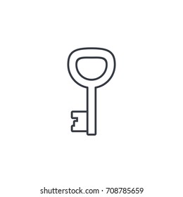 key thin line icon. Linear vector illustration. Pictogram isolated on white background