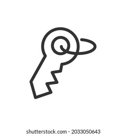 Key thin line icon. Symbol in trendy outline style. Premium design for web and apps. Perfect for UI.