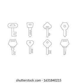 key thin line icons vector set
