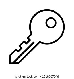 key thin line vector icon