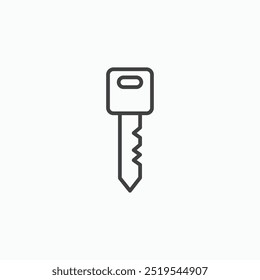 Key thin liner icon isolated