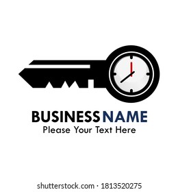 Key time symbol logo template illustration