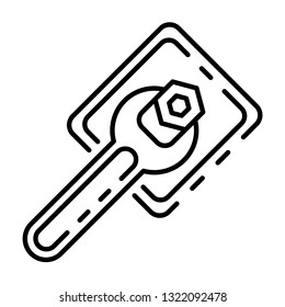 Key tool icon. Outline key tool vector icon for web design isolated on white background
