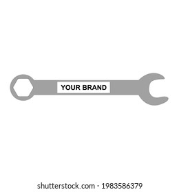 Key tool isolated on white background. Spanner icon. Wrench icon. Hand tool icon.