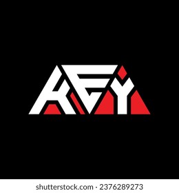 KEY triangle letter logo design with triangle shape. KEY triangle logo design monogram. KEY triangle vector logo template with red color. KEY triangular logo Simple, Elegant, and Luxurious design.