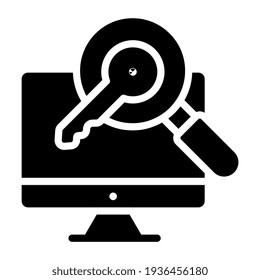 Tecla debajo de la lupa dentro del monitor, icono de la palabra clave search