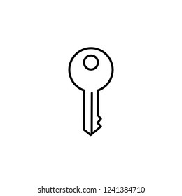 key unlock symbol line black icon on white background