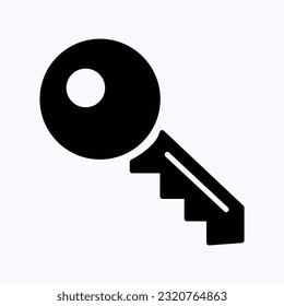 Clave. Mecanismo de desbloqueo, dispositivo de seguridad, acceso de entrada, símbolo de desbloqueo, llave de un bloqueo. Icono de línea de vector para empresas