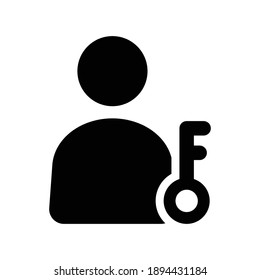 Key user icon.lock,person (vector illustration)