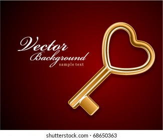 Key Valentine's day vector background