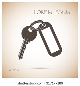 Key Vector Blank Square Key chain with Ring for Key