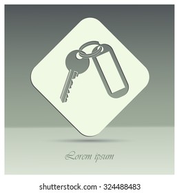 Key Vector Blank Square Key chain with Ring for Key