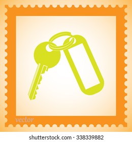 Key Vector Blank Square Key chain with Ring for Key