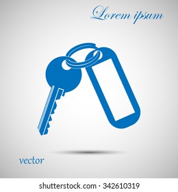 Key Vector Blank Square Key chain with Ring for Key
