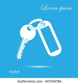 Key Vector Blank Square Key chain with Ring for Key