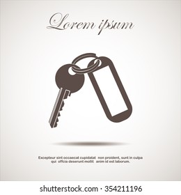 Key Vector Blank Square Key chain with Ring for Key